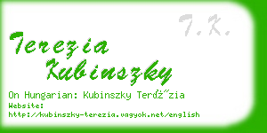 terezia kubinszky business card